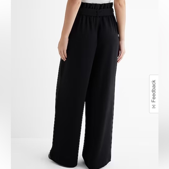 High Waisted Belted Paperbag Wide Leg Pant NWOT - Picture 2 of 7